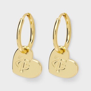 Bijoux Sport by Luv Aj MLB Gold Logo Heart Hoop Earrings - 1 of 3