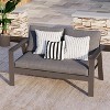 Heynemo 2-Seat Aluminum Outdoor Patio Loveseat Furniture Set With Faux Wooden, Aluminum Sofa Chair Conversation Furniture With Cushions - 2 of 4