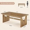 Lantine Farmhouse Dining Table for 4-6 People, 63" Large Rectangular Kitchen Dining Room Table for Kitchen Living Room, Rustic Brown - 2 of 4