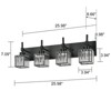 LLHZSY Modern Dimmable Crystal Bathroom Light Fixtures Over Mirror Glam Vanity Lights - 3/4/5 Light - Black+Gold/Chrome/Black/Gold - 3 of 4