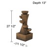 John Timberland Cascading Bowls Rustic Cascading Bowls Outdoor Floor Water Fountain with LED Light 27 1/2" for Yard Garden Patio Home Deck Porch - 4 of 4