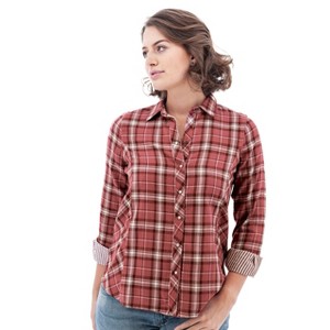 Old Ranch Brands Women's Gracie Organic Snap Plaid Shirt - 1 of 4