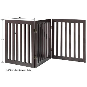 unipaws Free Standing Wooden Pet Gate, Espresso - 1 of 4