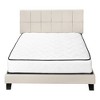 Monarch Specialties Bed, Queen Size, Bedroom, Upholstered, Beige Linen Look, Black Wood Legs, Transitional - 4 of 4