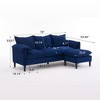 GDFStudio Faye Modern 78'' Convertible L-Shaped 3-Seater Upholstered Sofa with Storage Ottoman - 3 of 4