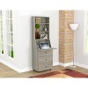 Computer Credenza Workcenter Gray - Inval: Smoke Oak Laminate, Glass Doors, Cable Management - 2 of 4