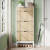 Garvee Shoe Storage Cabinet with 2/3/4 Flip Drawers,Farmhouse Fluted Shoe Organizer,Freestanding Hidden Slim Narrow Shoe Rack for Entryway,Foyer - 3 of 4