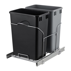 Pull Out Trash Can Under Cabinet, Quiet Steel Slides, Space Saving Waste Container Recycle Bin, for Kitchen Apartment - 1 of 4