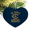 UC Davis Aggies Logo Heart Love Wood Christmas Tree Holiday Ornament - 2 of 3
