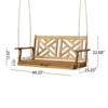 DSVIMOY Patio Swings, Front Porch Swing with Armrests, Outdoor Wood Bench Swing for Garden Yard, Brown, 49.25"*25.25"*22" - 3 of 4
