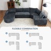 139" Oversized Modular Sofa Cloud Sectional Sofa Set Upholstered Couches U-shaped Sofa with Deep Seat for Living Room, Beige - 3 of 4