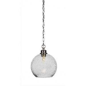 Toltec Lighting Kimbro 1 - Light Pendant in  Brushed Nickel with 9.5" Smoke Bubble Shade - 1 of 1