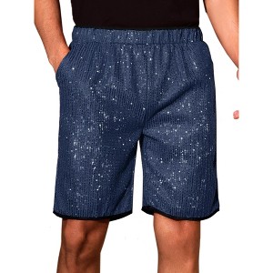 INSPIRE CHIC Men's Metallic Above Knee Clubwear Sparkly Sequins Shorts - 1 of 4