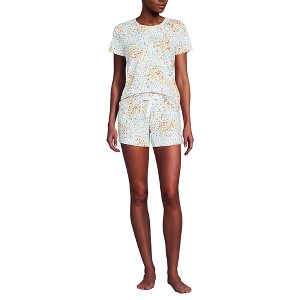 Lands' End Women's Knit Pajama Short Set Short Sleeve T-Shirt and Shorts - 1 of 3