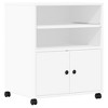 Aghana Digitals Mobile Engineered Wood Printer Stand with Lockable Wheels, White 23.6"x18.9"x29.1" - 2 of 4