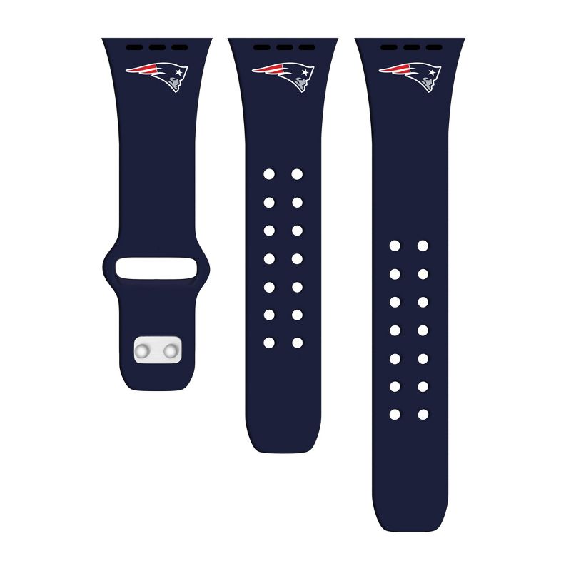NFL New England Patriots Apple Watch Compatible Silicone Band - Blue, 2 of 4