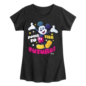 Girls' - Disney - Mickey Point To The Future Fitted Short Sleeve Graphic T-Shirt - 1 of 4