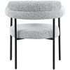 Meridian Furniture,Blake Grey Boucle Fabric Dining Chair, Set of 2 - 2 of 4