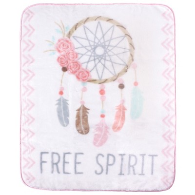 Hudson Baby Infant Girl High Pile Plush Blanket, Dream Catcher, One Size