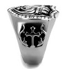 Slickblue Men’s Skull Ring with Crown on Shield Top, Polished Stainless Steel with Synthetic Crystal Accents, Sizes 8–13 - 4 of 4
