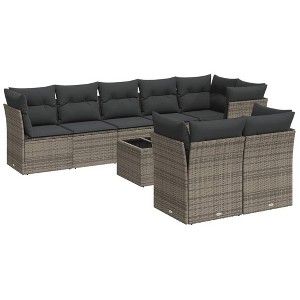 vidaXL Garden Sofa Set Grey, Dark Grey - 1 of 4
