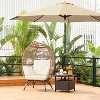 Yaheetech Outdoor Wicker Egg Basket Lounge Chair - 2 of 4