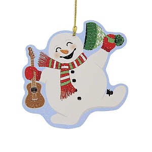 Cat's Meow Village 4.0 Inch Dance To The Music Snowman Ornament Christmas Ukulele Tree Ornaments - 1 of 3