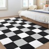 Washable Modern Checkered Plaid Rug Non Slip Low Pile Rug Soft Geometric Throw Floor Cover Foldable Indoor Carpet for Living Room Bedroom Playroom - 4 of 4