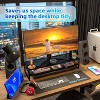 Simple Trending 2 Tier Metal Dual Monitor Stand Riser,Computer Office Desktop Organizer for 2 Monitors,for Laptop,Printer,TV,Black - 2 of 4