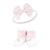 Hudson Baby Infant Girls Headband and Socks Giftset, Basic Pink Floral, One Size - 4 of 4