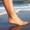 Turandoss Initial Ankle Bracelets for Women, 14K Gold Plated Double Layered Initial Anklets Jewelry for Women - 3 of 4