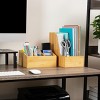 Mind Reader Vertical File Storage, Desktop Organizer, Magazine Holder, Office, Bamboo, 6"L x 11"W x 10"H, Brown - 2 of 4
