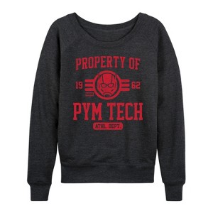 Women's - Marvel - Property Of Pym Tech Lightweight French Terry Wide Neck Long Sleeve Shirt - 1 of 4