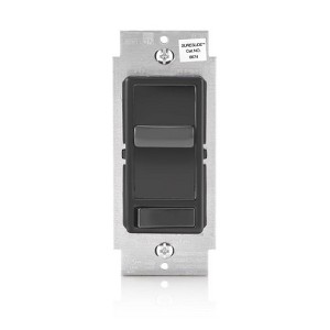 Leviton Decora SureSlide Black 600 W Slide Dimmer Switch - Case of 1 - 1 each - 1 of 1