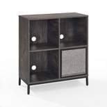 33" Jacobsen Record Storage Cube Bookcase with Speaker Brown Ash/Black - Crosley