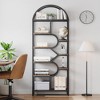 6-Tier Open Luxury Arched Bookshelf, Modern Decorative Metal and Wooden Design, for Living Room, Office, and Bedroom - 3 of 4