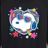 Women's - Peanuts - Snoopy Groovy Heart Lightweight French Terry Wide Neck Long Sleeve Shirt - 2 of 4