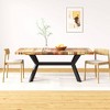 vidaXL 70.9" Dining Table with Solid Reclaimed Wood and Steel Cross - Durable, Stylish Handcrafted Industrial Design, Easy Assembly - 2 of 4
