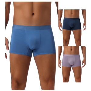 INSPIRE CHIC Men's 3 Pack Soft Solid Color Regular Fit Boxer Briefs - 1 of 4