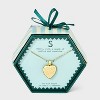 14K Gold Dipped Heart Charm Initial Necklace - A New Day™ Gold - 3 of 4