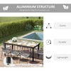 PAGED Outdoor Dining Table Rectangular Outdoor Patio Table with Faux Wood Tabletop for Backyard, Patio, Poolside - 3 of 4