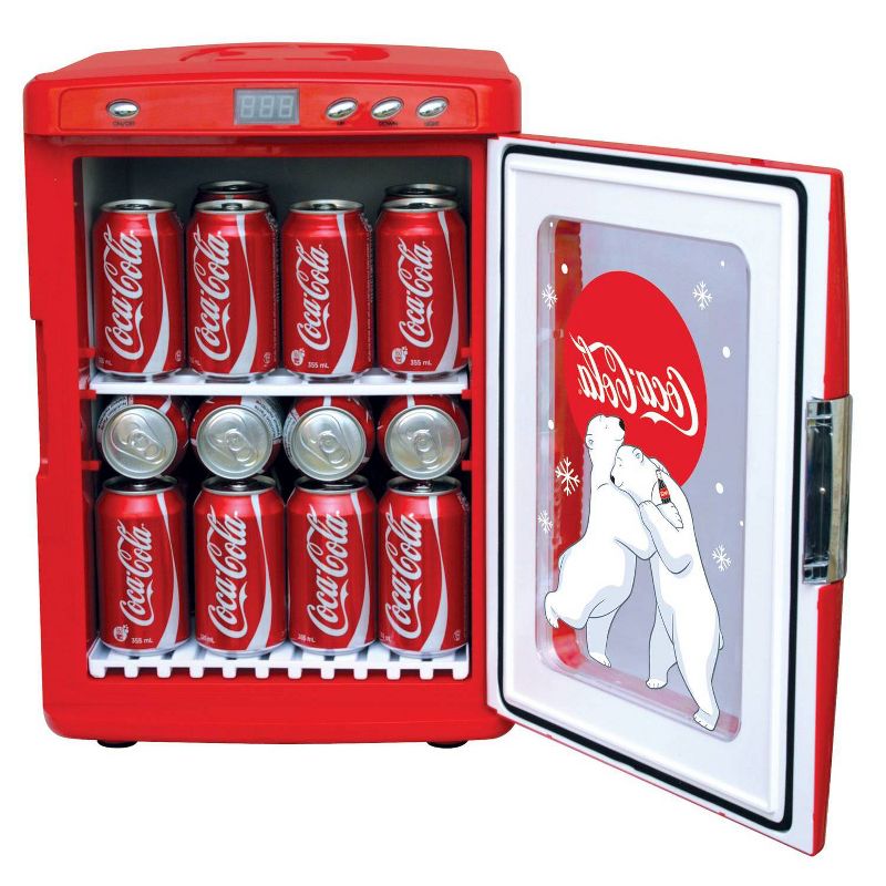 Coca-Cola Polar Bear 28 Can Cooler/Warmer 12V DC 110V AC Mini Fridge - Red, 2 of 8