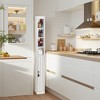 VECELO Tall Bathroom Cabinet Slim Storage Cabinet with Toilet Paper Scroll and Adjustable Shelf White - 4 of 4