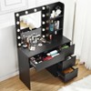 Vanity Desk Table , 3 Lighting Modes Adjustable Brightness Lights, Makeup Vanity for Bedroom Dresser with 4 Storage Drawers Cabinet, 2 Storage Shelves - 2 of 4
