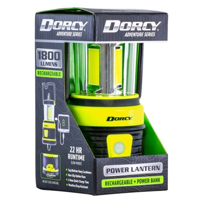 Dorcy 1800 Lumen Rechargeable LED Outdoor Lantern with Power Bank