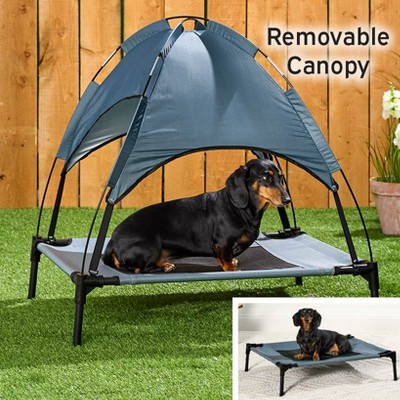 The Lakeside Collection Elevated Pet Bed with Canopy