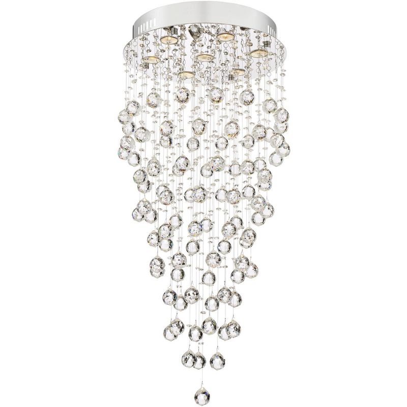 Vienna Full Spectrum Aida Chrome Chandelier Lighting 18" Wide Modern Pouring Crystal Glass Globes 7-Light Fixture for Dining Room House Kitchen Island, 4 of 6