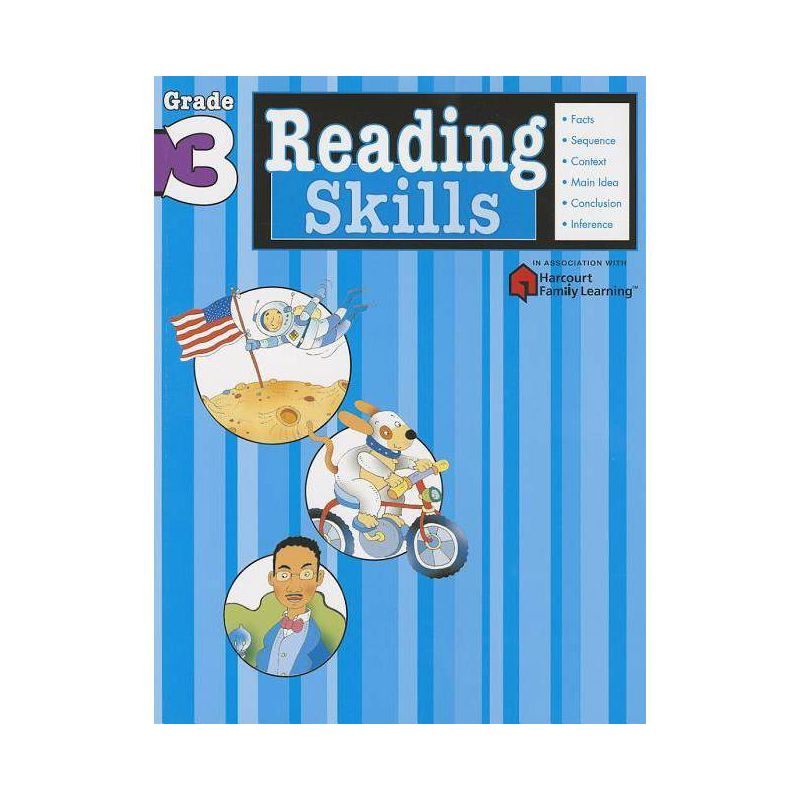 Reading Skills: Grade 3 (Flash Kids Harcourt Family Learning) - (Paperback), 1 of 2