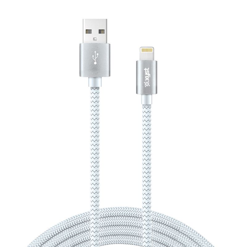 XYST™ Charge and Sync USB to Lightning® Braided Cable, 10 Ft., 1 of 7