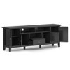 Vynxaria Transitional TV Media Stand, 72 Inch, Black, Solid Wood, 2 Drawers, 2 Doors - 2 of 4